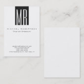 Carte de visite Monogramme gris blanc (Devant / Derrière)