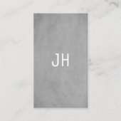 Carte De Visite Monogramme gris clair de texture simple profession (Devant)