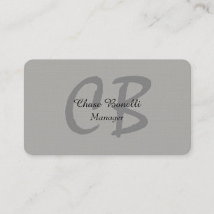 Carte De Visite Monogramme gris classique professionnel