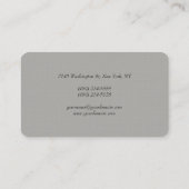 Carte De Visite Monogramme gris classique professionnel (Dos)