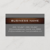 Carte De Visite Monogramme gris cuir moderne look (Dos)