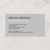 Carte De Visite Monogramme gris élégant professionnel (Dos)