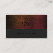 Carte De Visite Monogramme gris foncé Motif orange et rouge (Devant)