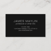 Carte De Visite Monogramme gris foncé, nom et bande géométrique (Dos)