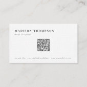 Carte De Visite Monogramme gris foncé simple et élégant Code QR (Dos)