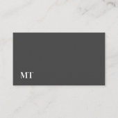 Carte De Visite Monogramme gris foncé simple et élégant Code QR (Devant)