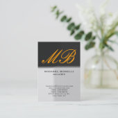 Carte de visite monogramme gris gris moderne (Debout devant)
