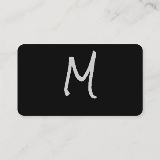 Carte De Visite Monogramme Gris Main Écrite (Dos)