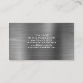 Carte De Visite Monogramme gris métallique brossé professionnel mo (Dos)