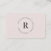 Carte De Visite Monogramme, gris minimal (Devant)