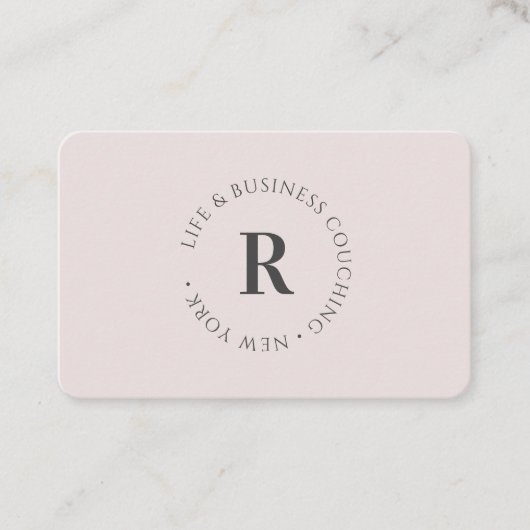 Carte De Visite Monogramme, gris minimal (Devant)