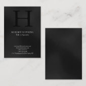 Carte De Visite monogramme gris moderne (Devant / Derrière)