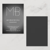 Carte de visite monogramme gris moderne (Devant / Derrière)