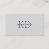 Carte De Visite Monogramme gris moderne professionnel (Devant)