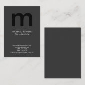Carte de visite monogramme gris moderne tendance (Devant / Derrière)