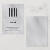 Carte De Visite Monogramme gris moderne unique professionnel (Devant / Derrière)
