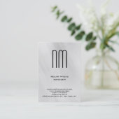 Carte De Visite Monogramme gris moderne unique professionnel (Debout devant)