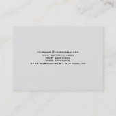 Carte De Visite monogramme gris noir rose rose rose unique et tend (Dos)