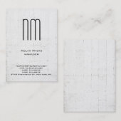 Carte De Visite Monogramme gris simple et simple (Devant / Derrière)