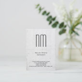 Carte De Visite Monogramme gris simple et simple (Debout devant)