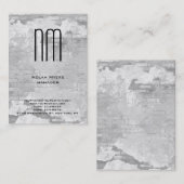Carte De Visite Monogramme gris simple uni moderne unique (Devant / Derrière)