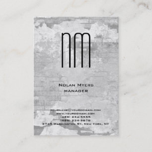 Carte De Visite Monogramme gris simple uni moderne unique