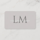 Carte de visite Monogramme Gris Taupe Moderne (Devant)
