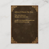Carte De Visite Monogramme héraldique grunge (Dos)