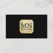 Carte De Visite Monogramme | Huile d'or broyée | Marbre (Devant)