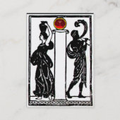 Carte De Visite Monogramme i Lettre, Chiffres antiques Rouge Noir  (Dos)