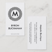 Carte De Visite Monogramme II | Radial | Texture (Devant / Derrière)