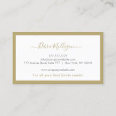 Carte de visite Monogramme immobilier moderne (Dos)