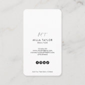 Carte De Visite Monogramme immobilier moderne professionnel (Dos)