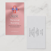 Carte De Visite Monogramme, infirmière personnelle, ecg et (Devant / Derrière)