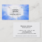 Carte De Visite Monogramme initial C avec des ailes d'ange, nuages (Devant / Derrière)