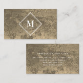 Carte De Visite Monogramme initial de la texture métallique de rou (Devant / Derrière)