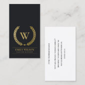 CARTE DE VISITE MONOGRAMME INITIAL DE L'ORDINATEUR DE LAUREL D'OR (Devant / Derrière)