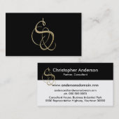 Carte De Visite Monogramme initial de S (Devant / Derrière)