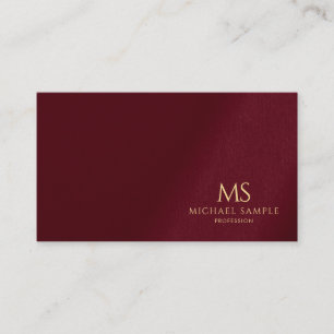 Carte De Visite Monogramme Initial de Texte Or Élégant Professionn
