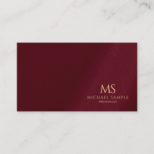 Carte De Visite Monogramme Initial de Texte Or Élégant Professionn (Devant)