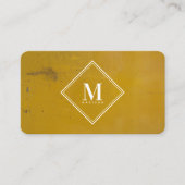 Carte De Visite Monogramme initial de texture métallique de rouill (Devant)
