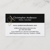 Carte De Visite Monogramme initial d'or A (Dos)