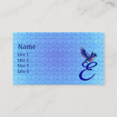 Carte De Visite Monogramme Initial E Elégant Bluebird (Devant)