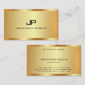 Carte De Visite Monogramme initial Faux Gold Modern Professional (Devant / Derrière)