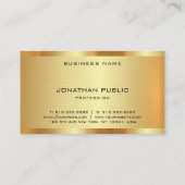 Carte De Visite Monogramme initial Faux Gold Modern Professional (Dos)