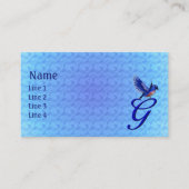 Carte De Visite Monogramme Initial G Élégant Bluebird (Devant)