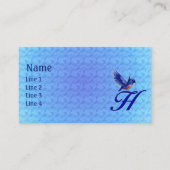 Carte De Visite Monogramme Initial H Élégant Bluebird (Devant)