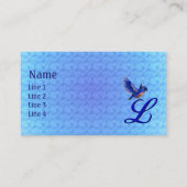Carte De Visite Monogramme Initial L Élégant Bluebird (Devant)