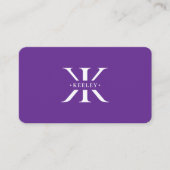Carte De Visite Monogramme initial minimal Royal Purple Profession (Devant)
