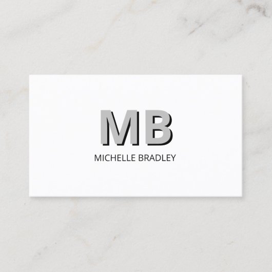 Carte De Visite Monogramme initial moderne simple (Devant)
